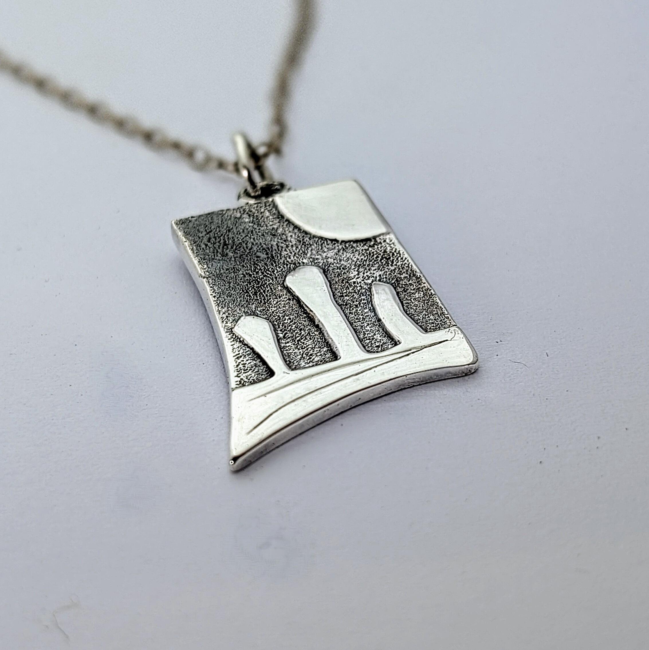 Sterling Silver Moonlit Standing Stones Pendant
