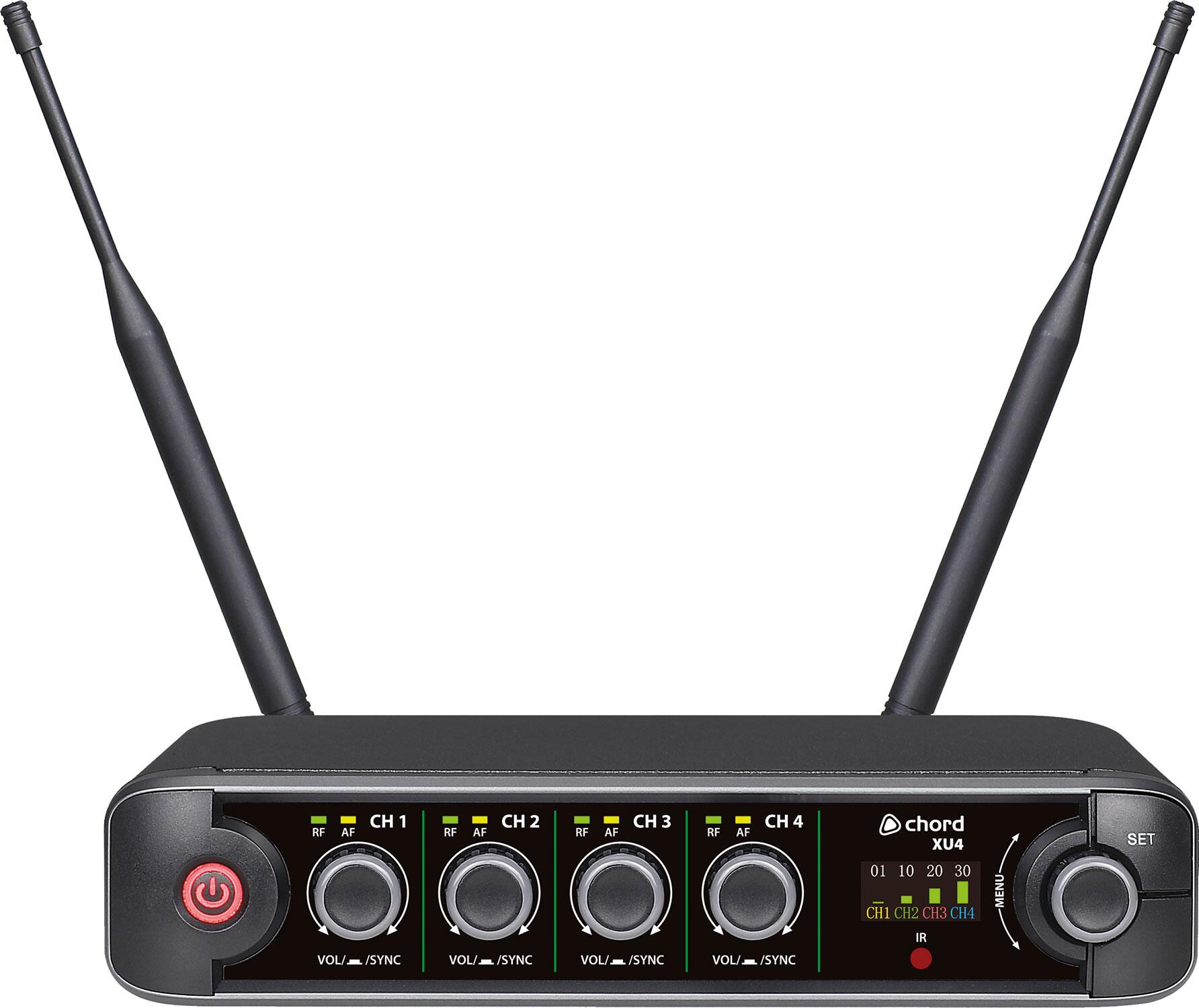 Chord XU4 Quad Handheld UHF Microphone System receiver
