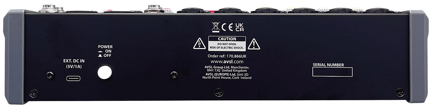 Citronic CMA-10 Compact Mixer with DSP FX and BT/USB rear