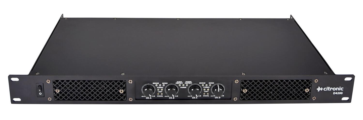 Citronic D4200 Quad Amplifier front angle