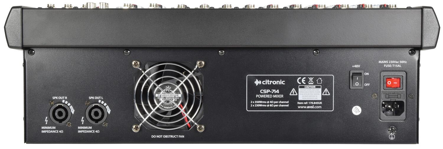 Citronic CSP-714 powered mixer 700W rear