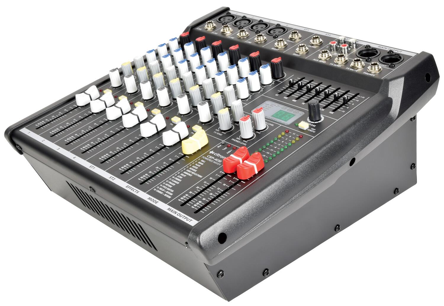 Citronic CSP-408 powered mixer 400W angle