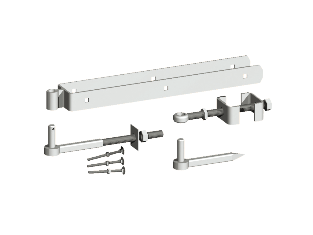 24" Galvanised Adjustable Gate Hinge Set Kit 600mm Including Fixings 