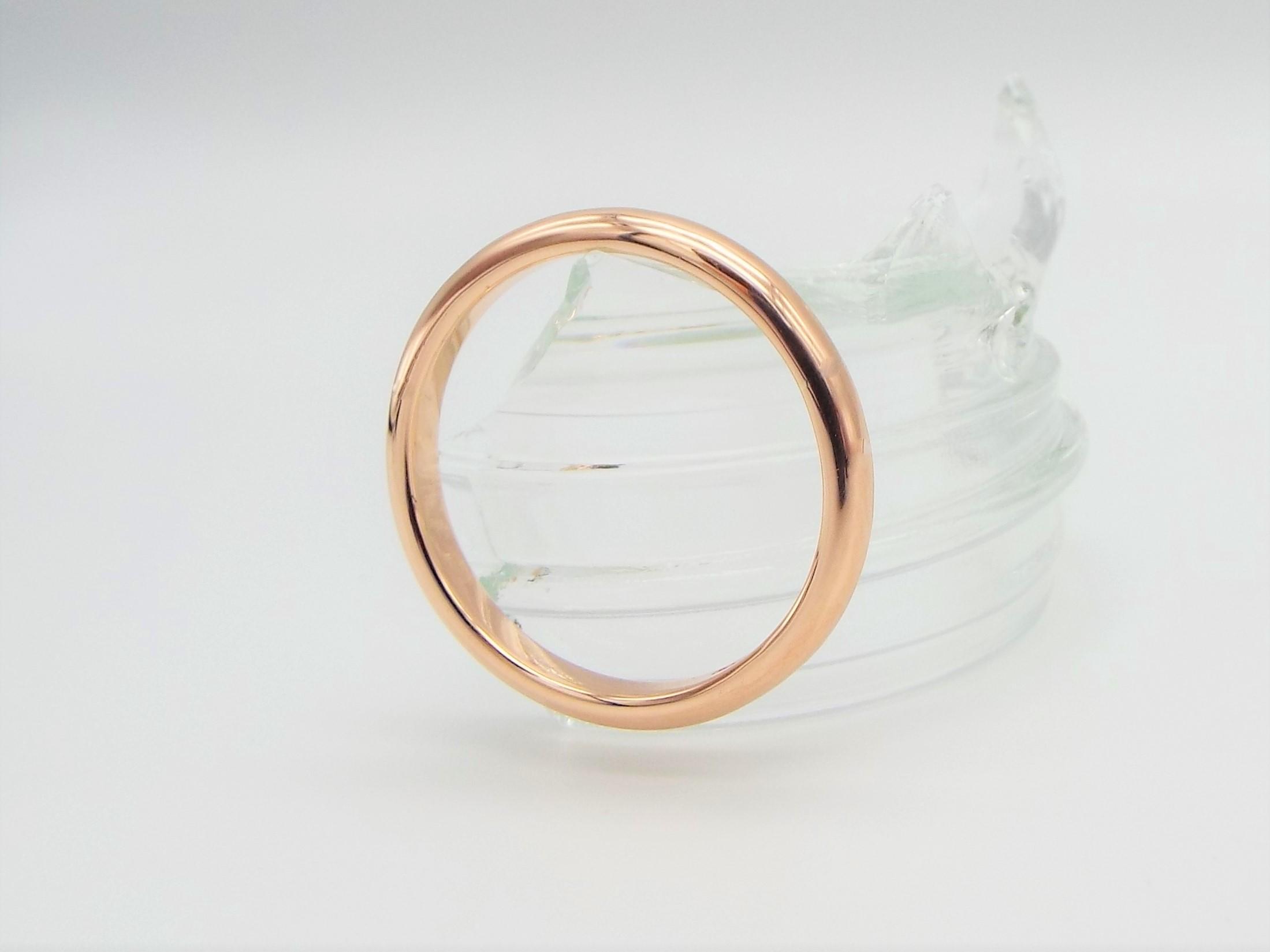 3mm-4mm Medium Weight 9ct Rose Gold Hallmarked D Profile Wedding Ring 