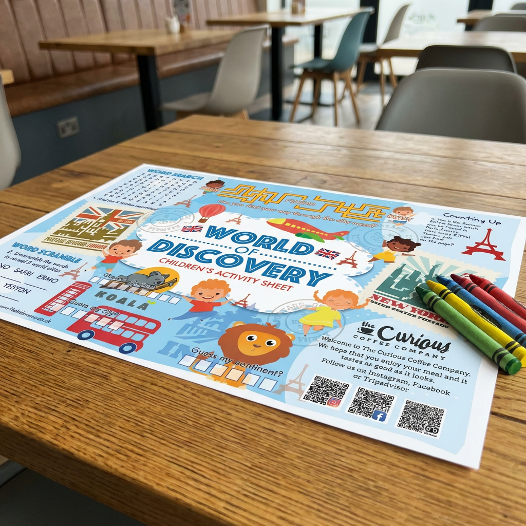 personalised restaurant kids menu