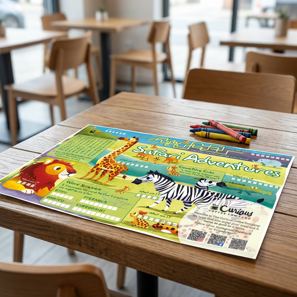 restaurant colouring crayon packs, wax crayons
