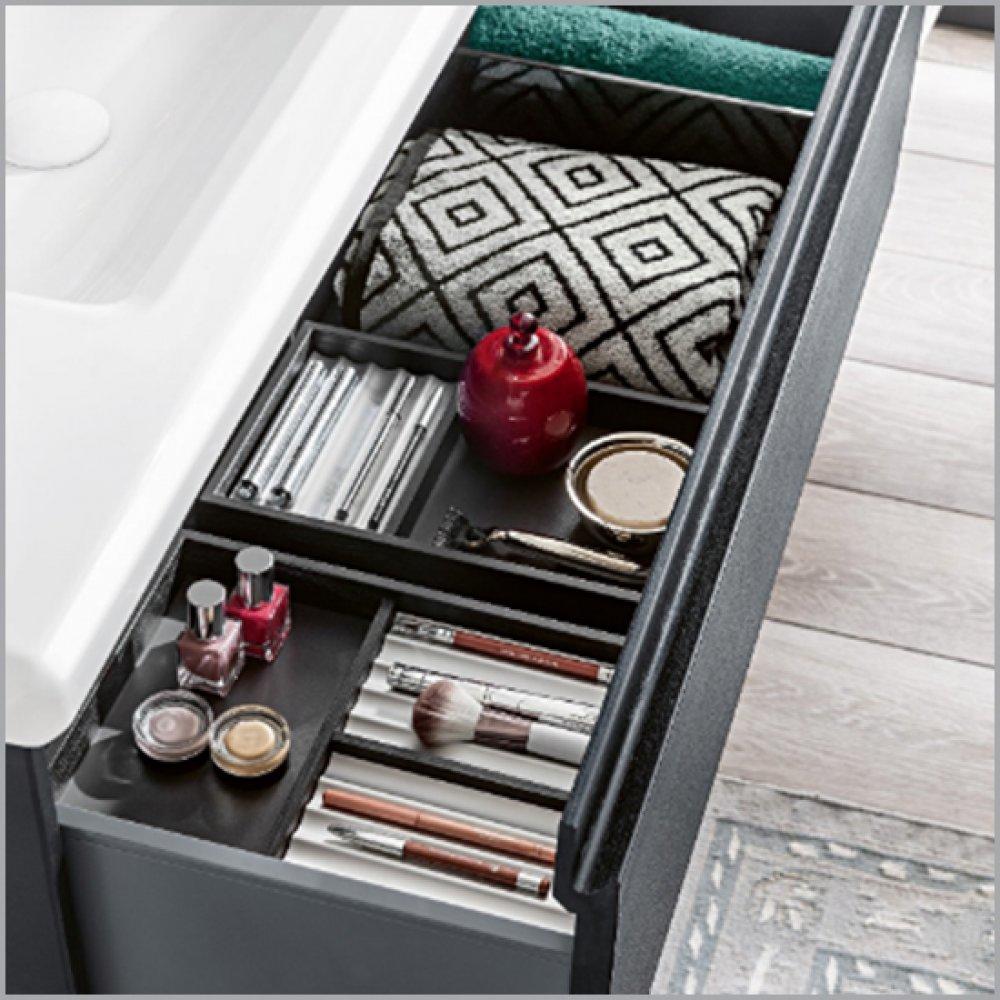bathroom vanity unit with neat organisation drawers