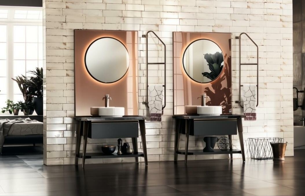 Twin Basin and Mirror Bathroom