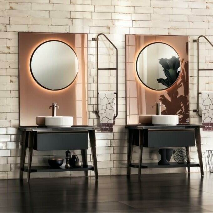 Twin Basin and Mirror Bathroom