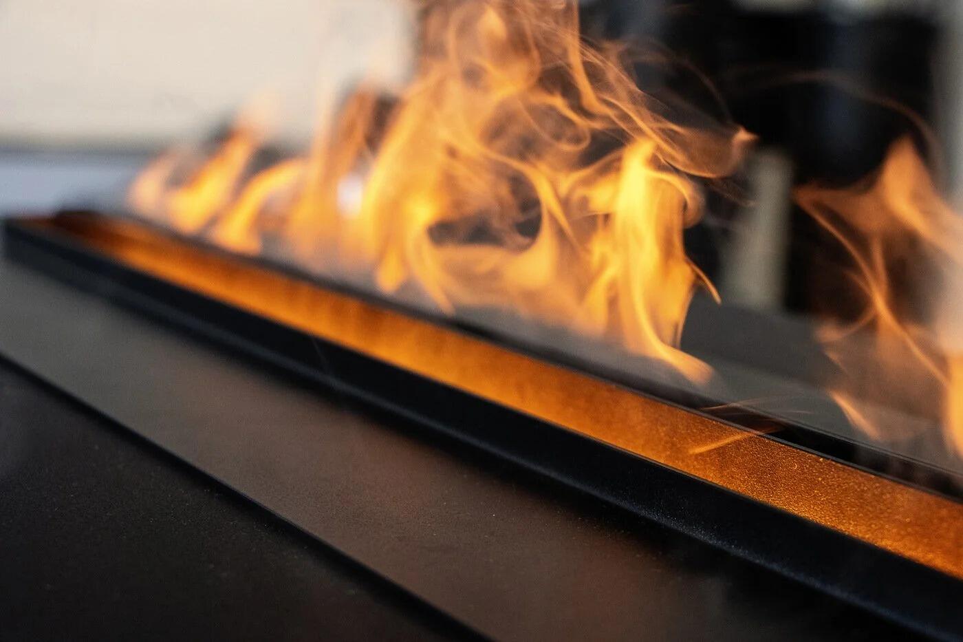 Close-up of Hybrid Mist LED-lit water vapour flames