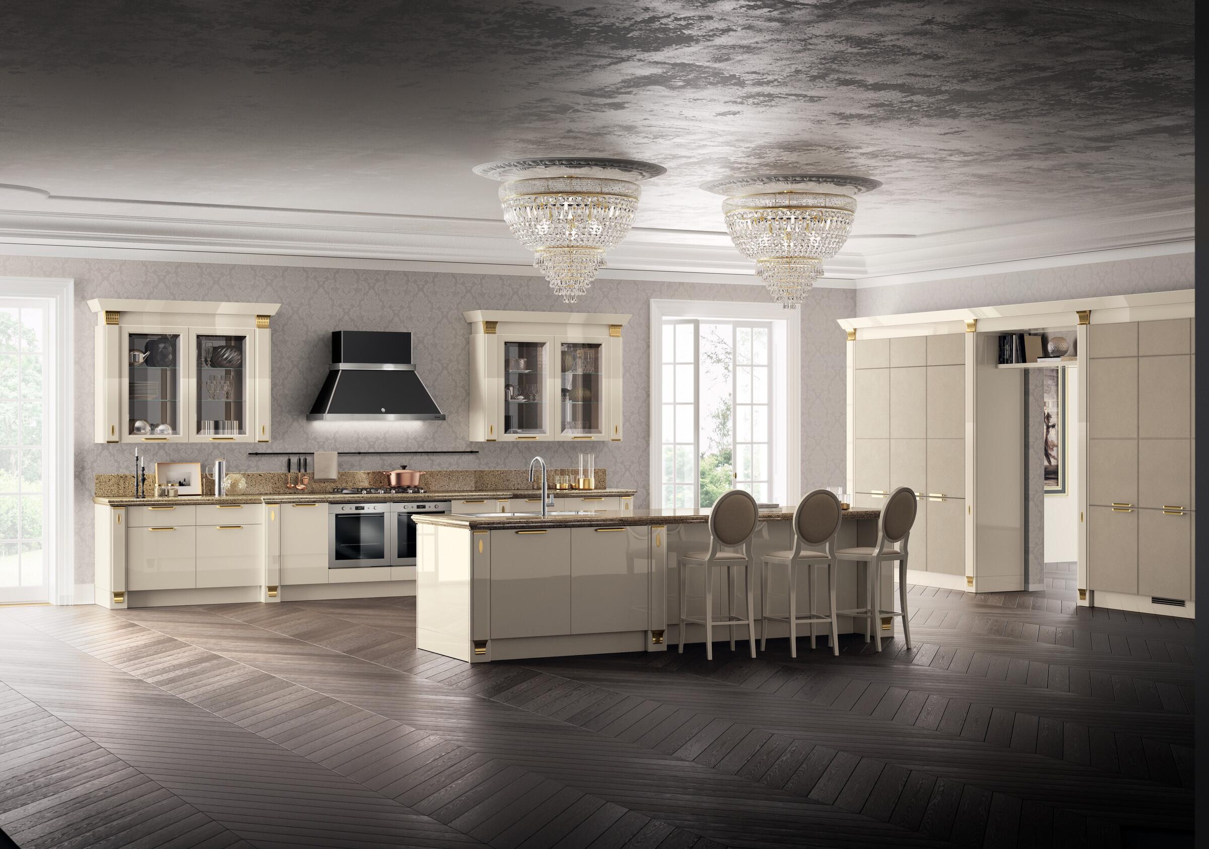 Scavolini Exclusiva kitchen with Golden Leaf granite worktops