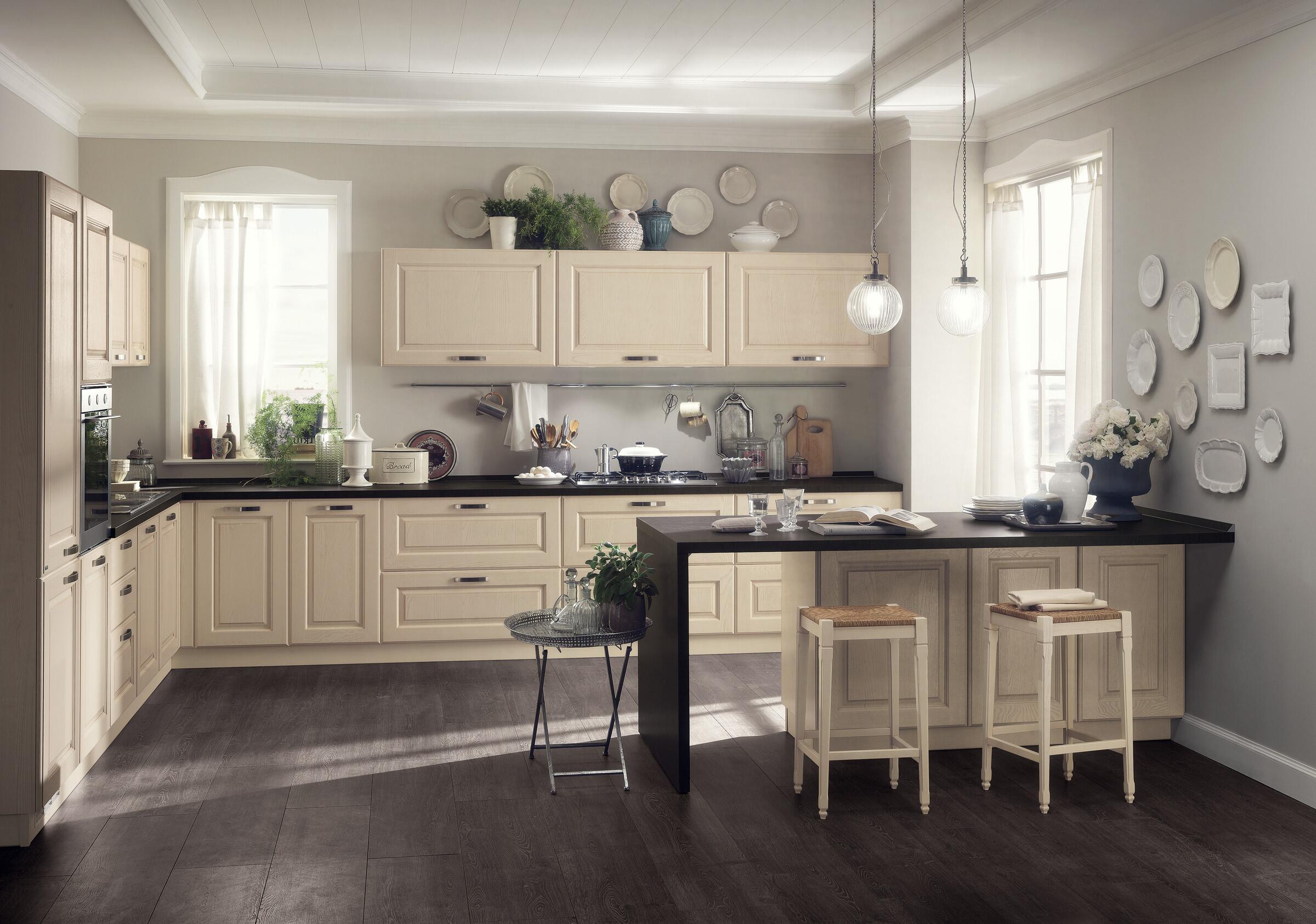 Scavolini Madeleine kitchen with 61 cm-high wall units