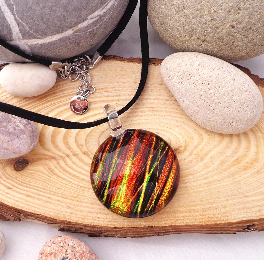 Blown Glass Orange round Pendant
