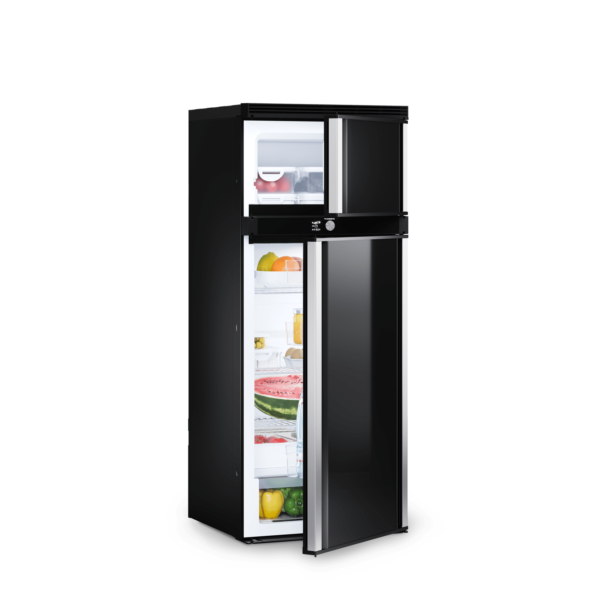 DOMETIC RCD 10.5XET Double Hinged Compressor Fridge Freezer Open