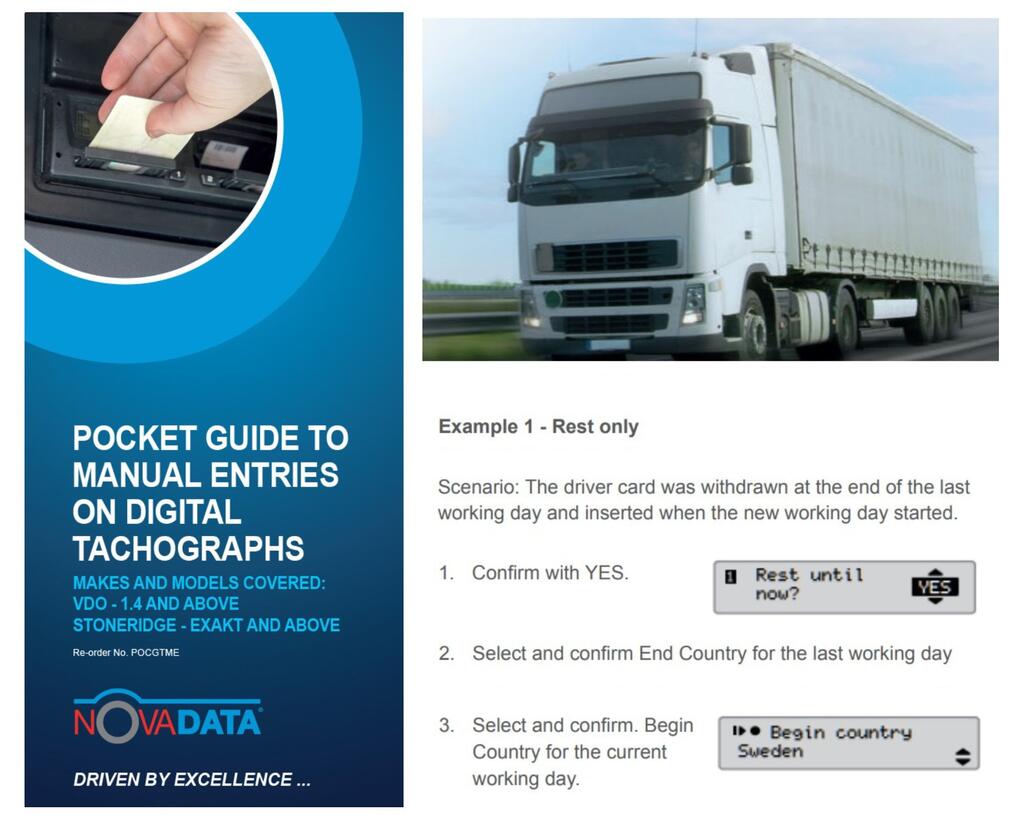 Novadata's new pocket guide helps eliminate infringements in digital tachograph manual entries