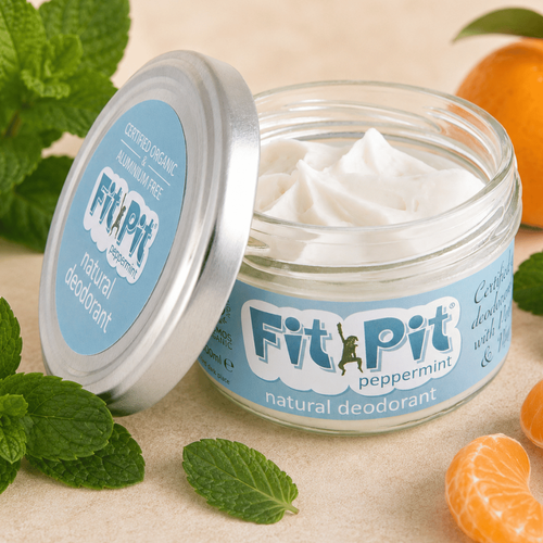 Fit Pit natural deodorant with peppermint, certified organic