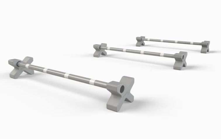 show jump blocks and poles on white background