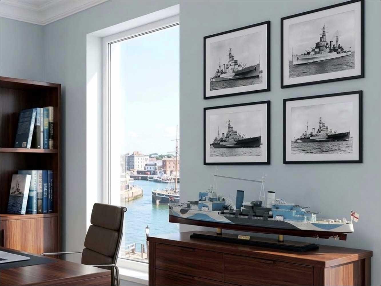 Fully Build HMS Belfast warship model