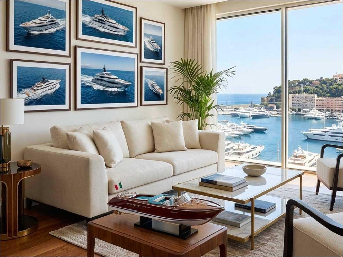 Riva Aquarama model yacht for coastal decoration
