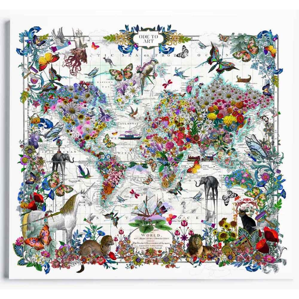 limited edition fine art print map of the world