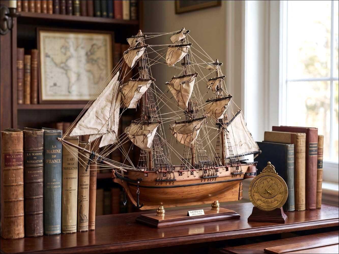 fully built wooden Astrolabe model ship