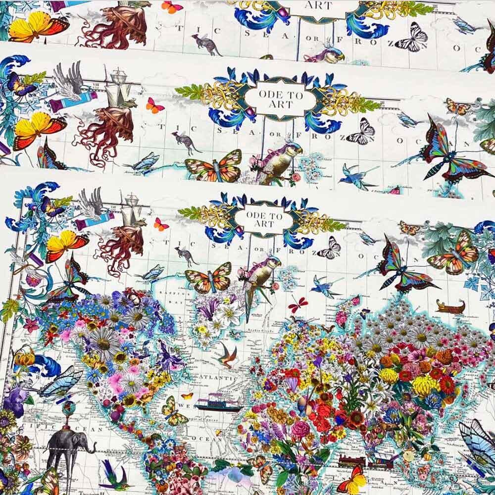 map of the world art print for children bedroom