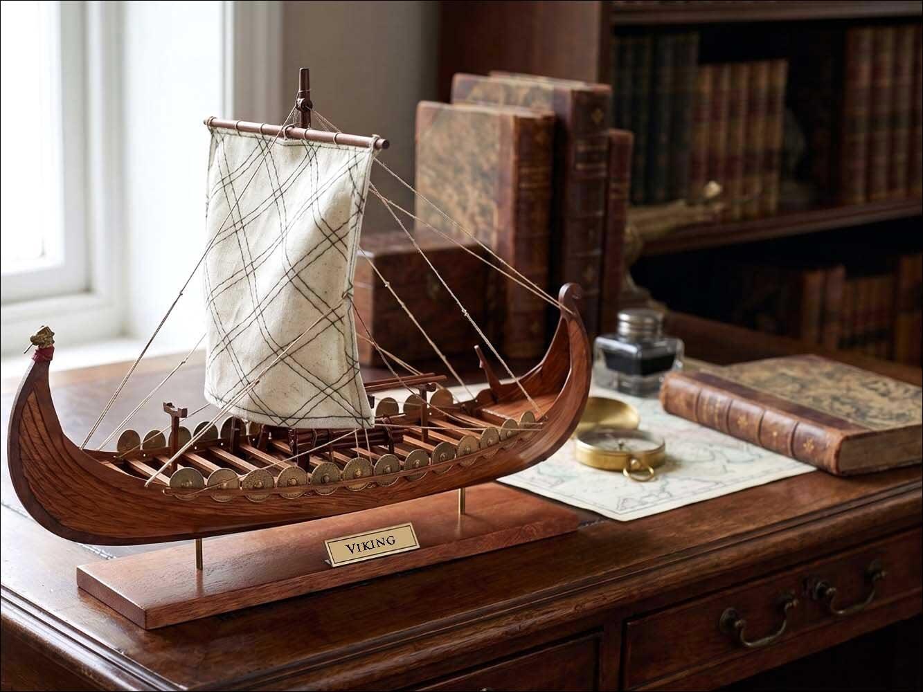 Viking Decoration with Model Longboat