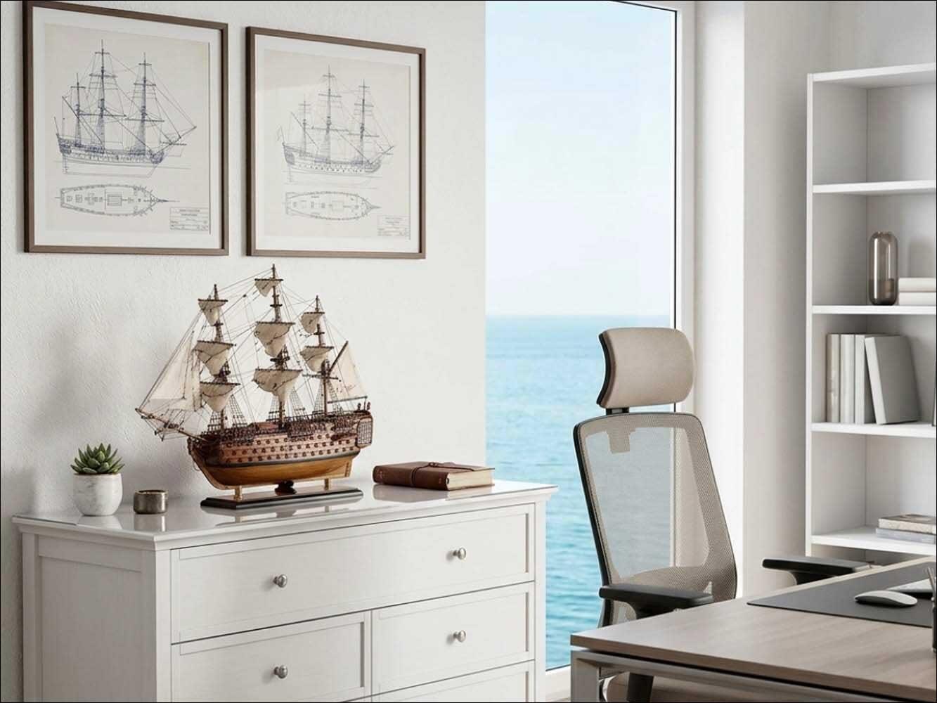 Wooden handcrafted ship model of HMS Victory