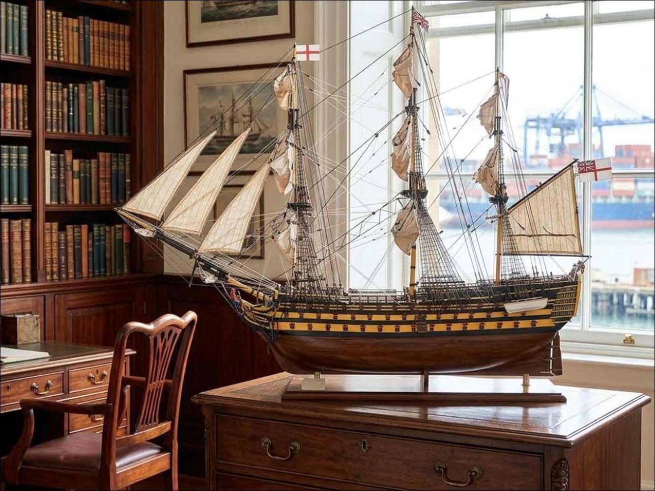 Large scale model of HMS Victory fully built