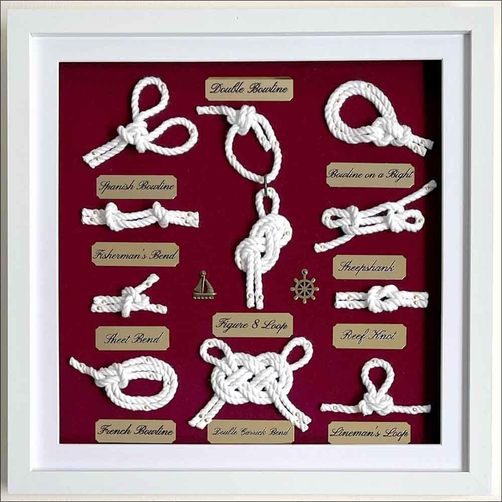 Sailing knots display board to hang on the wall