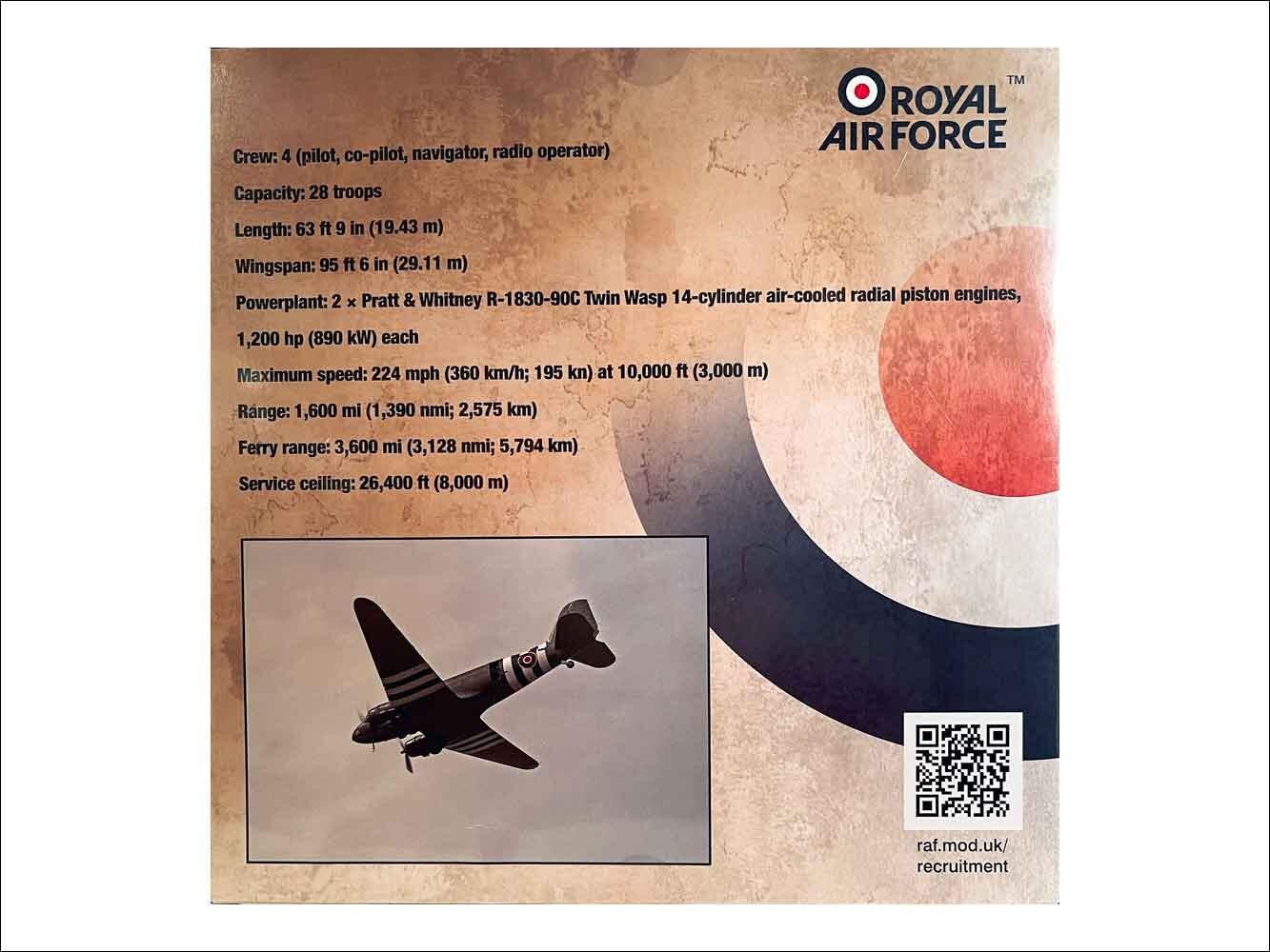 1/100 RAF Douglas C-47 aeroplane model