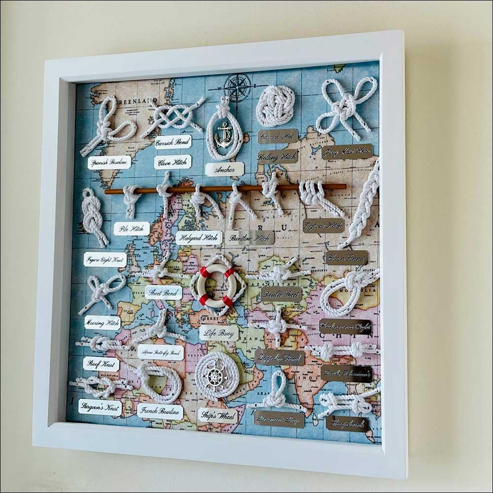 Marine knots board to hang on the wall for coastal decoration