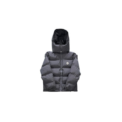 Trapstar Irongate Detachable Hooded Puffer Jacket Stone Grey