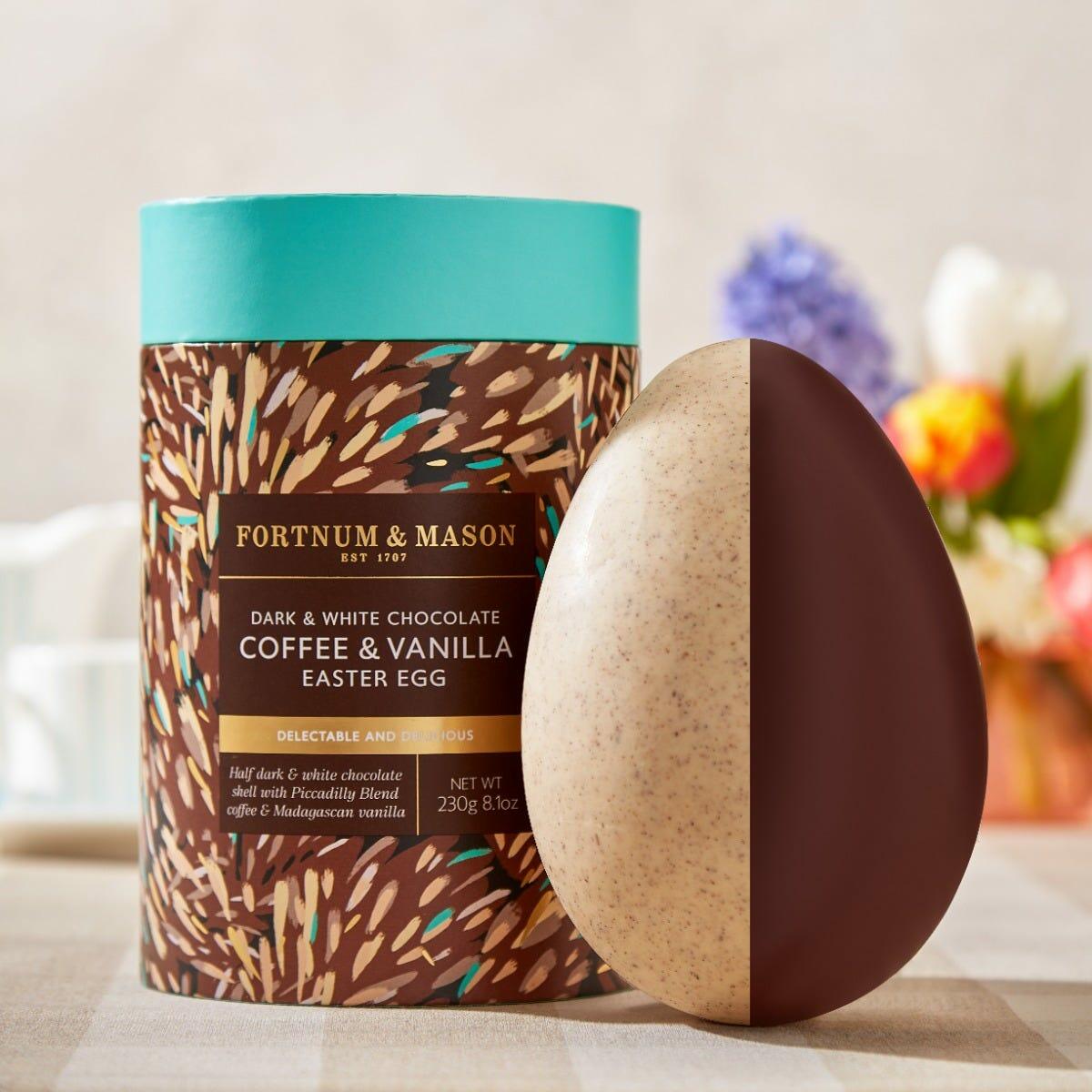 Dark & White Chocolate Coffee Vanilla Easter Egg, 230g, Fortnum & Mason