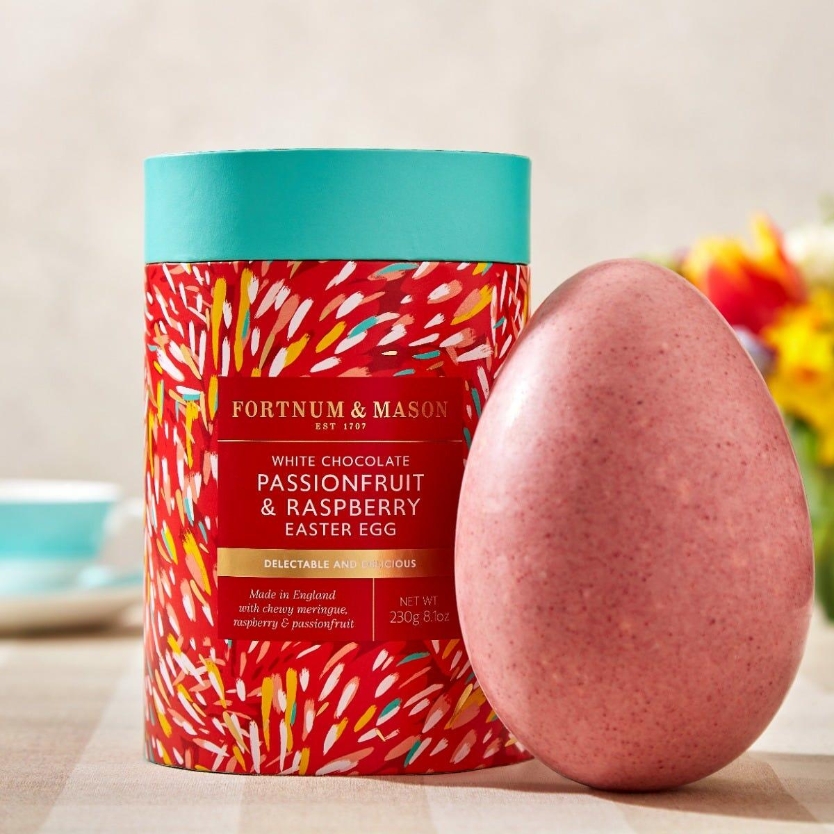 White Chocolate Passionfruit & Raspberry Easter Egg, 230g, Fortnum & Mason