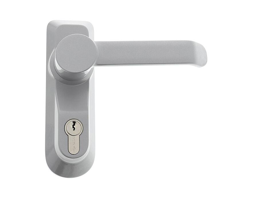 Briton 1413/LE.SE | Outside Access Device - Lever w. Euro Profile Cylinder (1413) - Face On