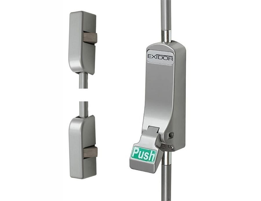 Exidor 307 Silver | Push Pad - Vertical Bolt incl. Horizontal Pullman Latches (307)
