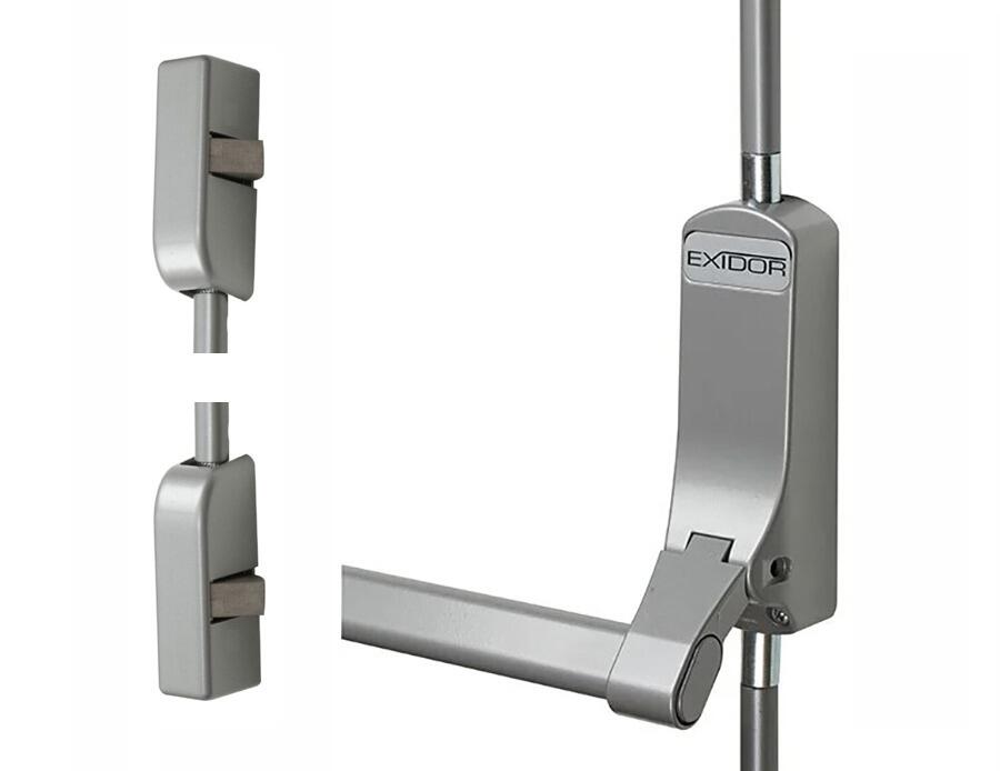 Exidor 308 Silver | Push Bar - Vertical Bolt incl. Horizontal Pullman Latches (308)