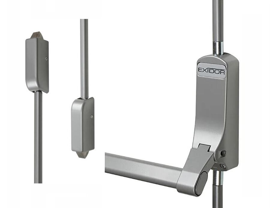 Exidor 311 Silver | Push Bar - Vertical Bolt incl. Vertical Pullman Latches (311)