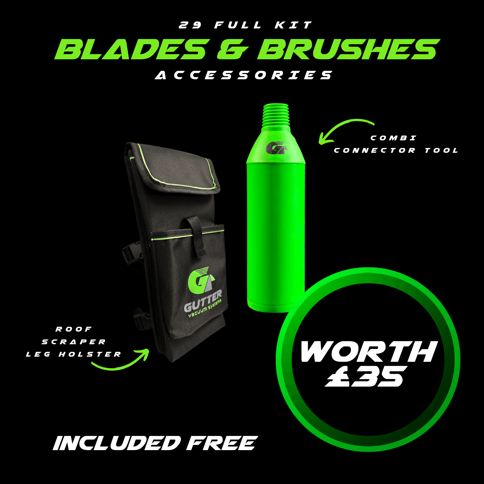 GVS Double Head Roof Scraper Kit 29 Blades and Brushes