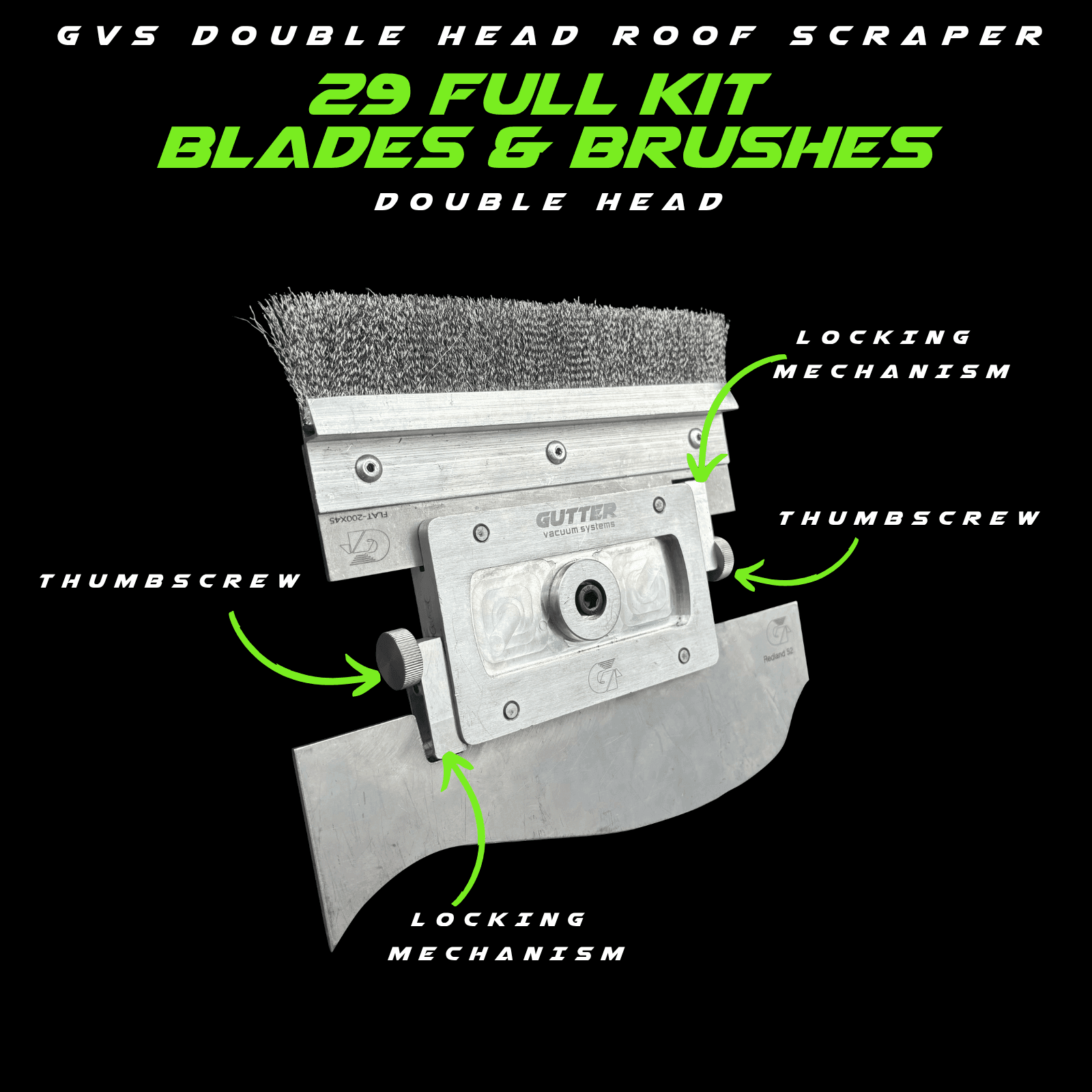 GVS Double Head Roof Scraper Kit 29 Blades and Brushes