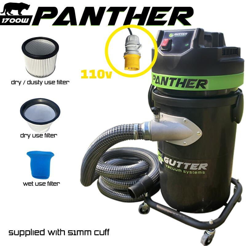 110V Panther – 72mm Heavy Duty Cyclonic Inlet, 5m 51mm Hose and 51mm Hose Cuff