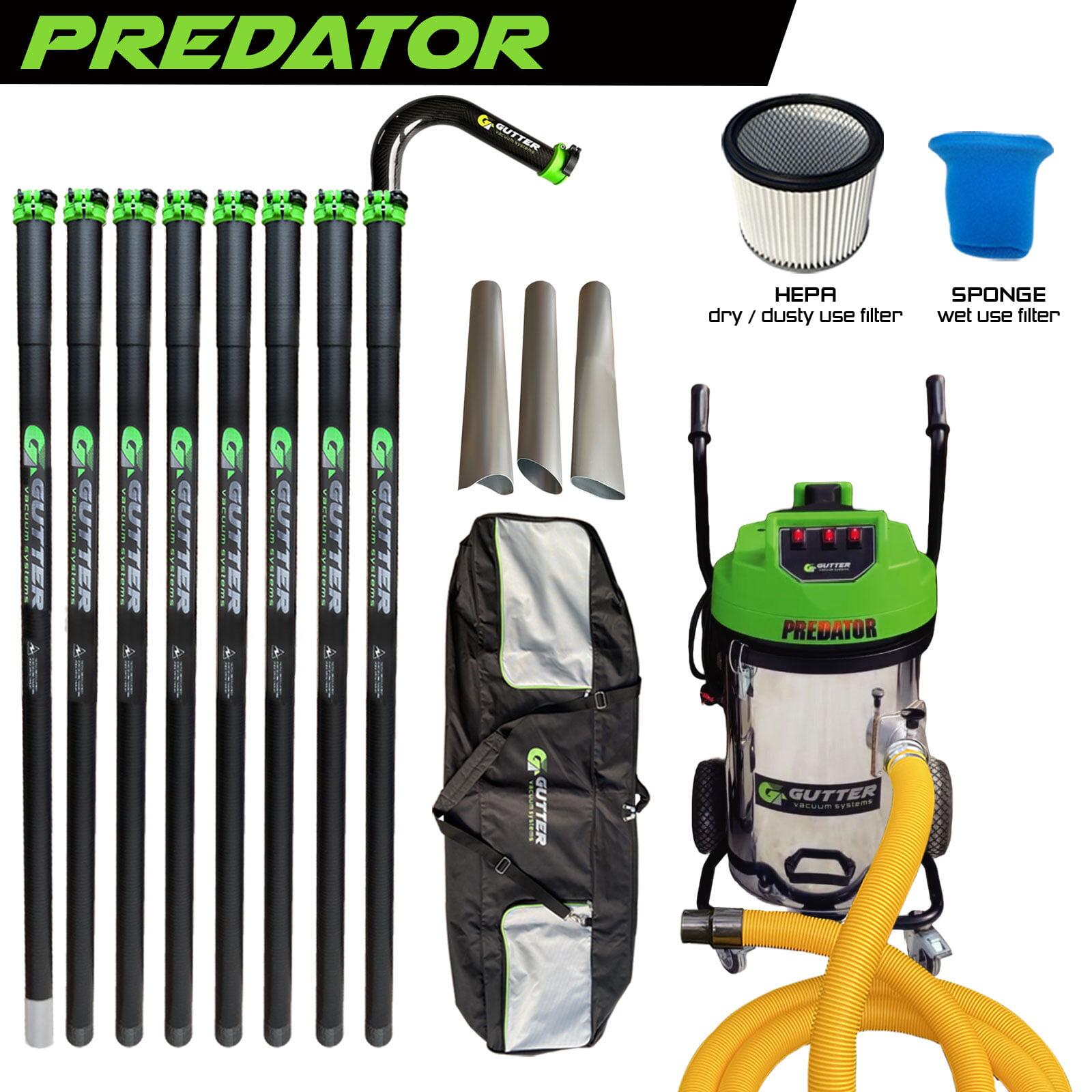 Predator Clamped Carbon Fibre Gutter Vacuum System – Rigid Neck + 10m Hose