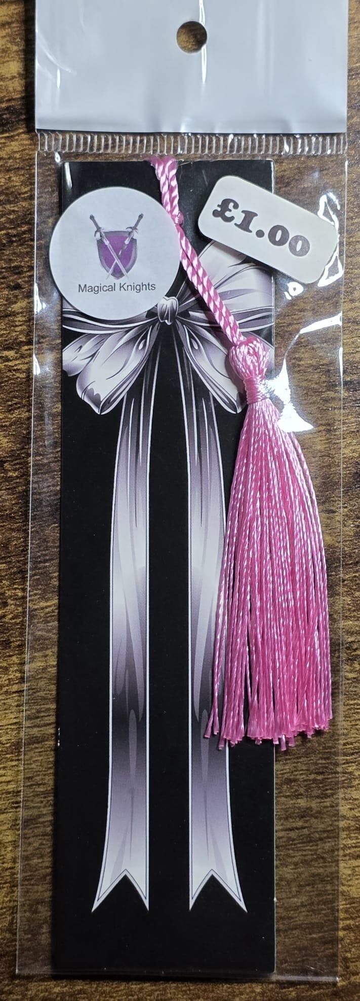 black bookmark pink tassle