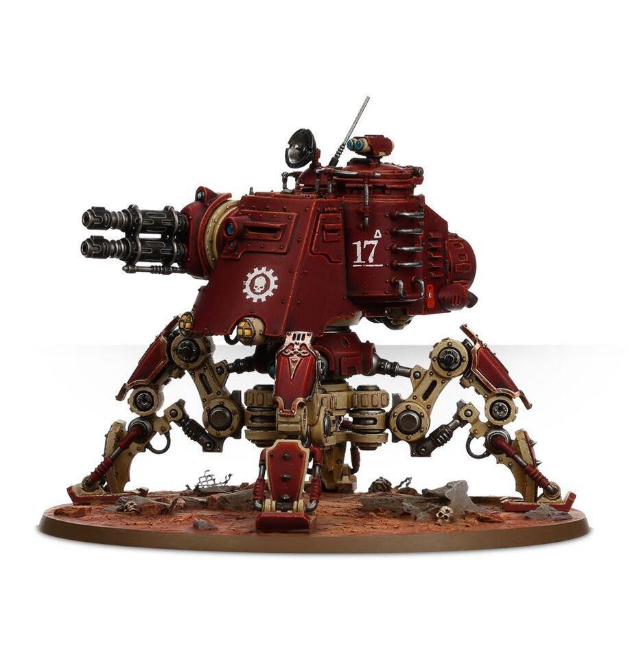 Painted Onager Dunecrawler on battlefield terrain