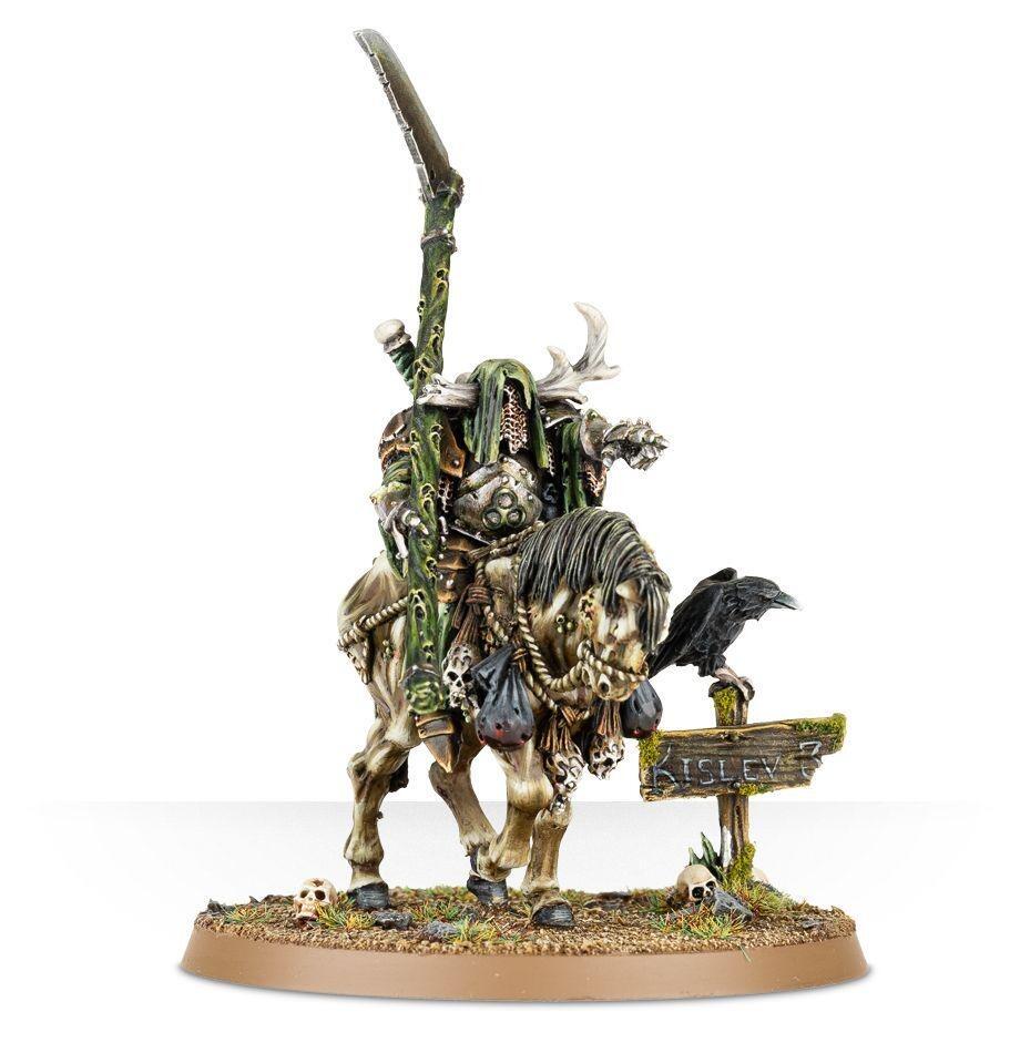 rotbringer harbinger of decay miniature, rotbringer harbinger of decay model, maggotkin of nurgle miniature, nurgle mounted hero miniature aos, chaos nurgle character model