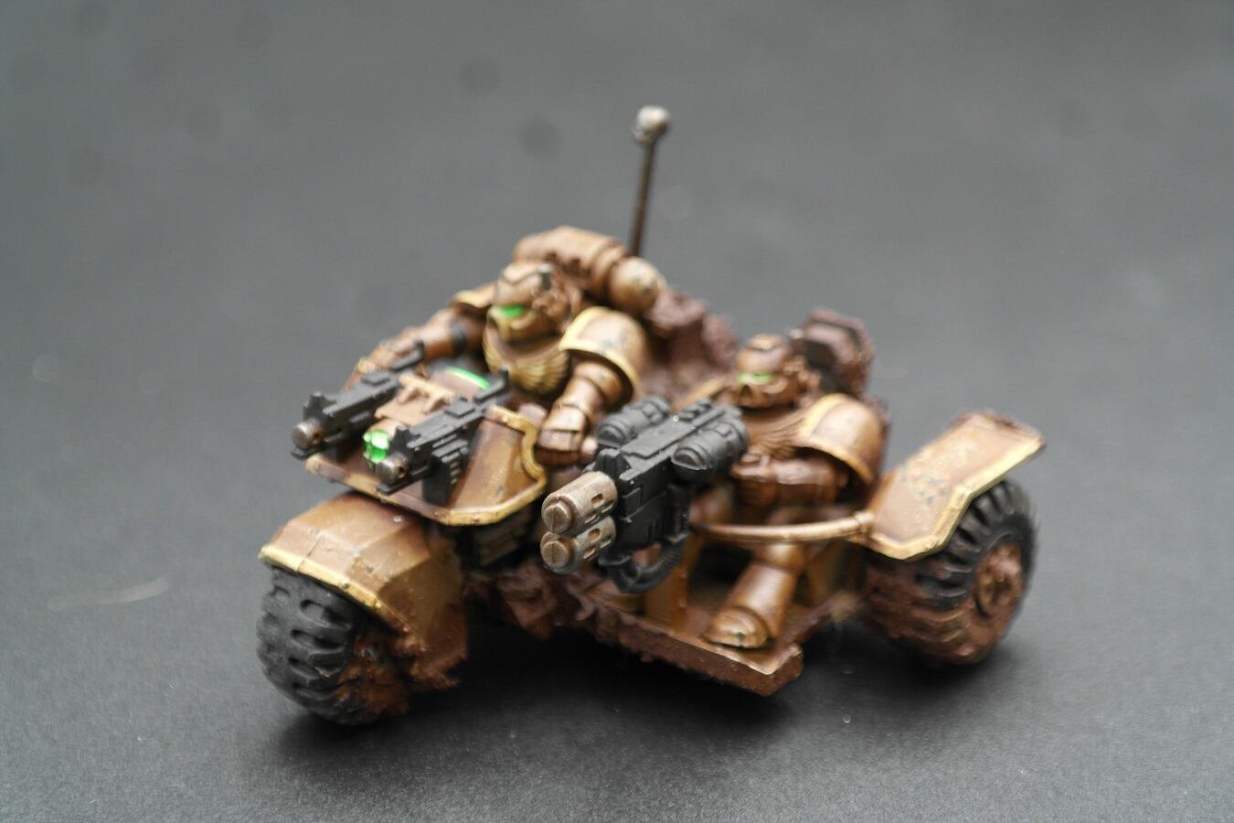Pre-loved Space Marine Attack Bikes Warhammer 40k fully built close-up