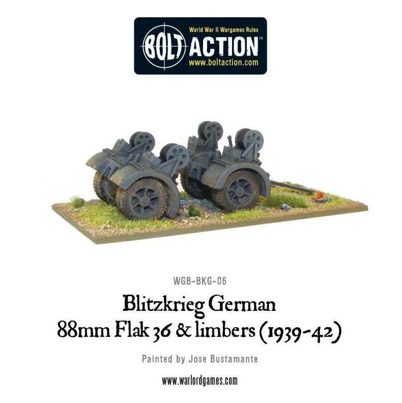 1/56 scale German 88mm gun diorama with limber trailer