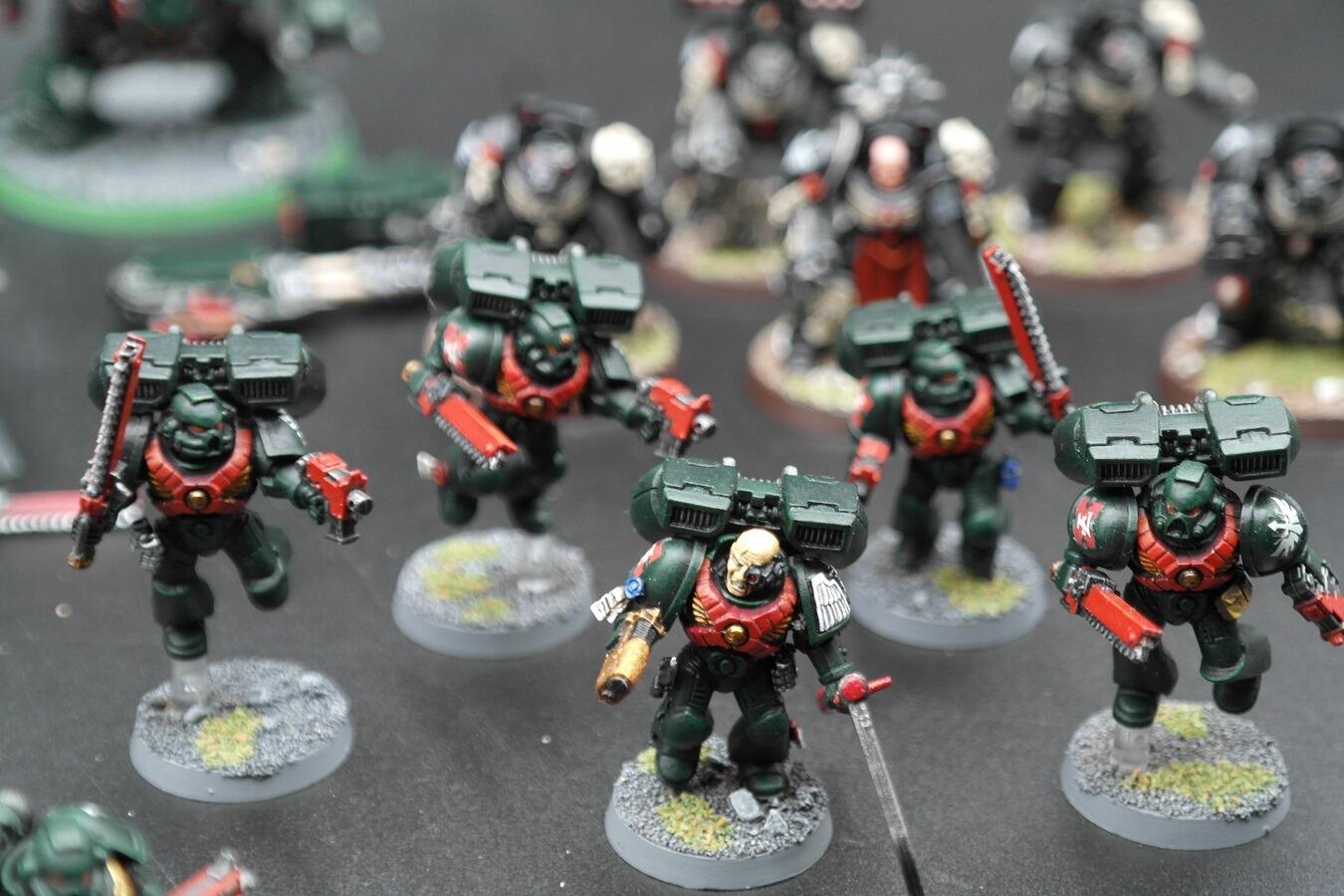 Pre-loved Dark Angels army lot Warhammer 40k fully built assault marines detail