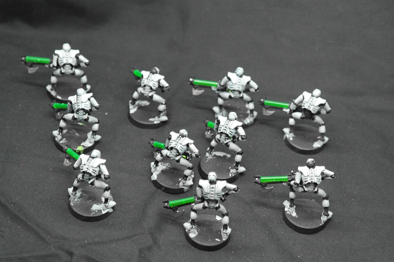 assembled necron warriors old sculpt painted